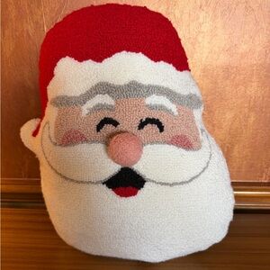 Vintage 18" LARGE Laughing SANTA CLAUS Pillow Latch Hook